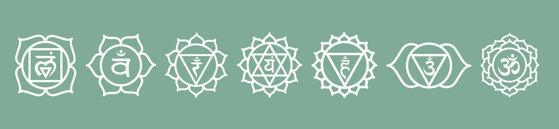 The seven chakra symbols